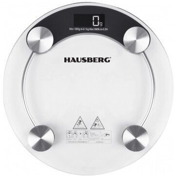 Hausberg HB-6000NG fekete üveg fürdőszobai mérleg