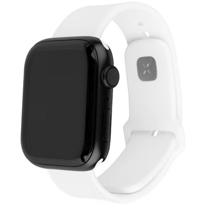 FIXED szilikon sportos óraszíj Apple Watch 38/40/41mm-es okosórához, fehér