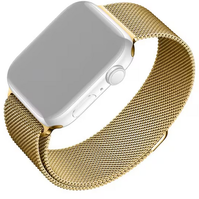 FIXED Mesh Strap for Apple Watch 42/44/45mm, gold, Okosóra kiegészítő