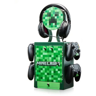 NUMSKULL PS5/XBOX Series Minecraft LED-világítású játéktartó szekrényes állvány