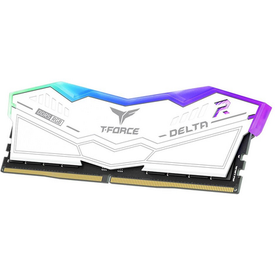 Teamgroup 32GB 6400MHz DDR-5 T-Force Delta (Kit! 2db 16GB) (FF4D532G6400HC40BDC01) fehér memória