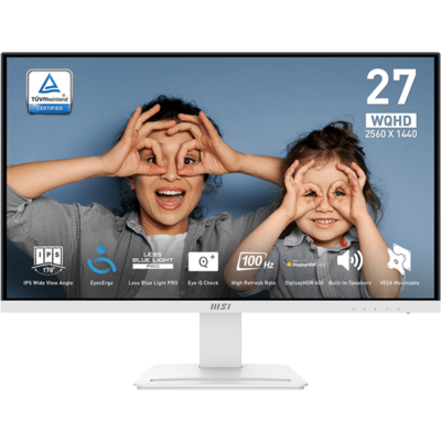 MSI Monitor Business PRO MP273QW E2 27" WQHD 2560x1440 IPS, 100Hz, 1300:1, 1ms, 2x HDMI, DP, White