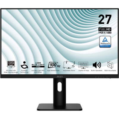 MSI Monitor Business PRO MP273AP 27" FHD 1920x1080, IPS 16:9 100Hz, 1ms, 1000:1, HDMI, DP, VGA, Pivot, Black