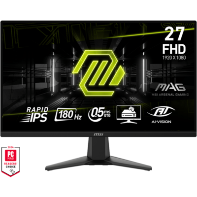 MSI Monitor GAMING MAG 275F 27" FHD 1920x1080, Rapid IPS 180Hz, 16:9, 1000:1, 0,5ms, 2x HDMI, DP, Black