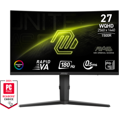 MSI Monitor GAMING MAG 275CQRF QD E2 Ívelt 27" WQHD 2560x1440 180Hz Rapid VA 1500R, 5000:1, 0,5ms, 2x HDMI,DP, USB-C