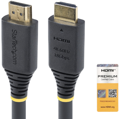 Startech.com 5M PREMIUM CERTIFIED HDMI CABLE HDMI CORD/4K 60HZ/HDR10/ARC