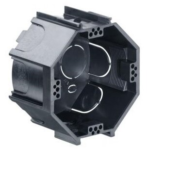 Kaiser 1076-20 nyolcszögletű 65mm műanyag fekete süllyesztett szerelvénydoboz