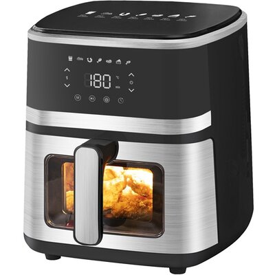 TOO AF-500-S 1400 W ezüst 5 L forrólevegős sütő (air fryer) digitális vezérléssel, betekintő ablakkal