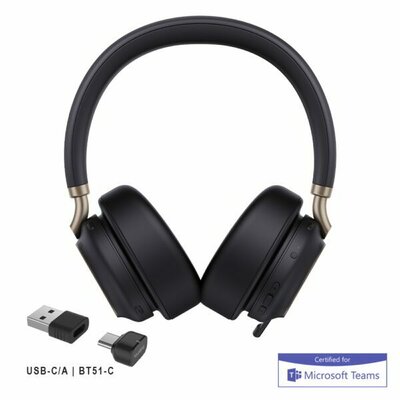 Yealink BH76 Plus MS Teams USB-C/A Wireless Bluetooth Headset Black