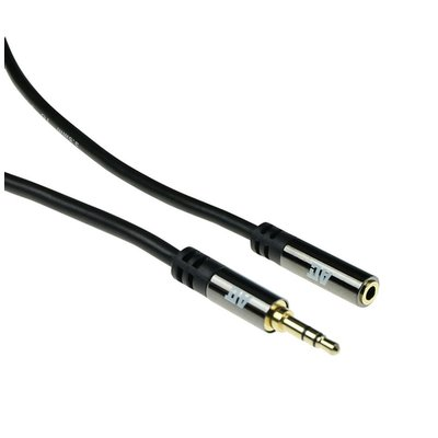 ACT High Quality audio extension cable 3,5 mm stereo jack male to female 3m Black