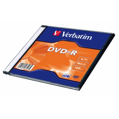 Verbatim DVD-R 4,7Gb 16x Slim tok 1db/csomag (1-es címke)