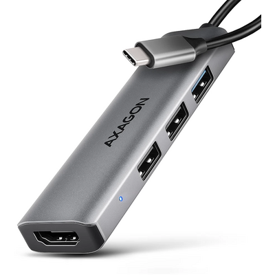 AXAGON HMC-H3A USB-C 5Gbps Starter 4in1 hub Silver