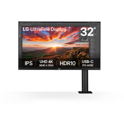 LG IPS monitor 31.5" 32UN880K, 3840x2160, 16:9, 350cd/m2, 5ms, HDMIx2/DisplayPort/USB-C/USBx2, Pivot, hangszóró