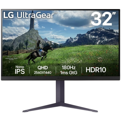 LG Gaming 180Hz monitor 31,5" 32GS85Q-B, 2560x1440, 16:9, 350cd/m2, 1ms, HDMIx2/DisplayPort/USBx3