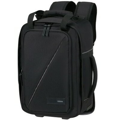 American Tourister TAKE2CABIN Backpack/wh S fekete gurulós kabin hátizsák