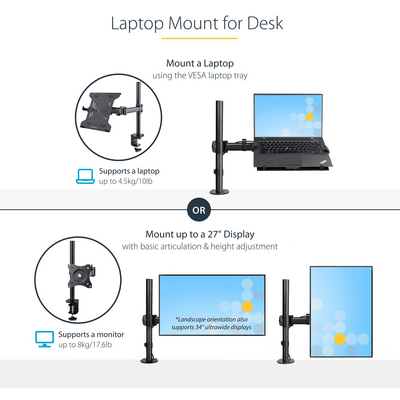 Startech.com LAPTOP DESK MOUNT. VESA TRAY