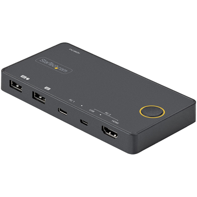 Startech.com 2 PORT HYBRID USB-C KVM SWITCH KVM SWITCH - 4K 60HZ HDMI 2.0