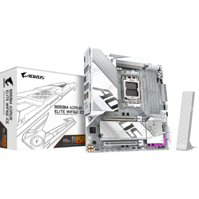 GIGABYTE Alaplap AM5 B850M AORUS ELITE WIFI6E ICE AMD B850, ATX