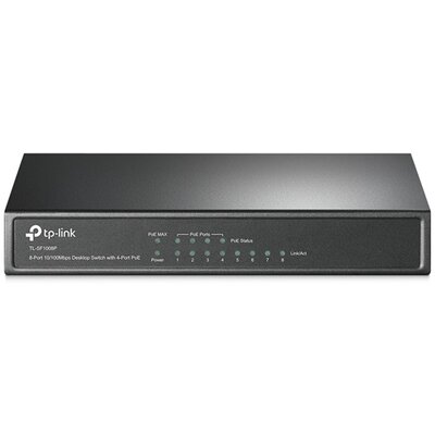 TP-Link TL-SF1008P 8port 10/100Mbps LAN 4xPOE nem menedzselhető asztali Switch