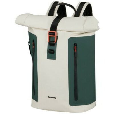 Samsonite COATIFY BIZ Rolltop Backpack 15.6" fehér/zöld notebook hátizsák