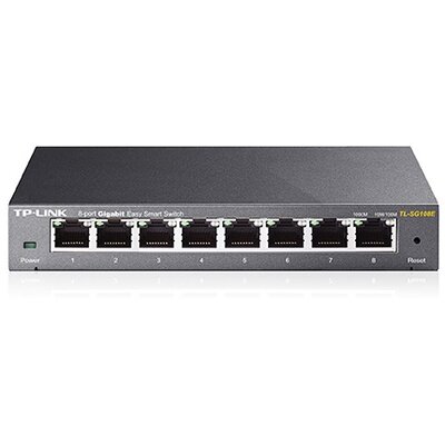 TP-Link TL-SG108E 8port 10/100/1000Mbps LAN menedzselhető asztali Switch