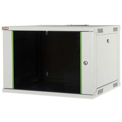 Lande LN-EUBOX09U5445-LG-1 EURObox 19" 9U 540x450 szürke fali rack szekrény