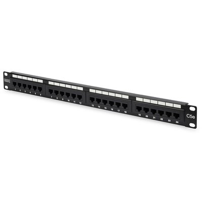 DIGITUS CAT5e 24port 19" 1U fekete árnyékolatlan Patch Panel