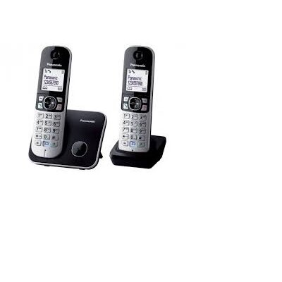 Panasonic KX-TG6812PDB DUO fehér háttérvil. kihangosítható hívóazonosítós fekete dect telefon
