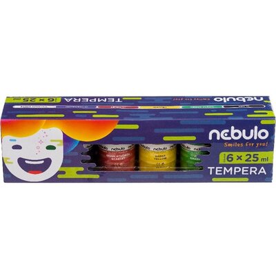 Nebulo 25ml-es 6 színű tégelyes tempera készlet