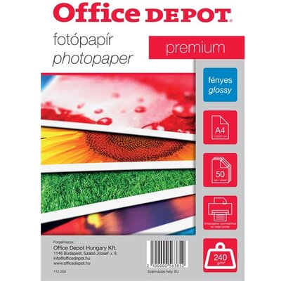 Office Depot Premium A4 240g fényes 50db fotópapír