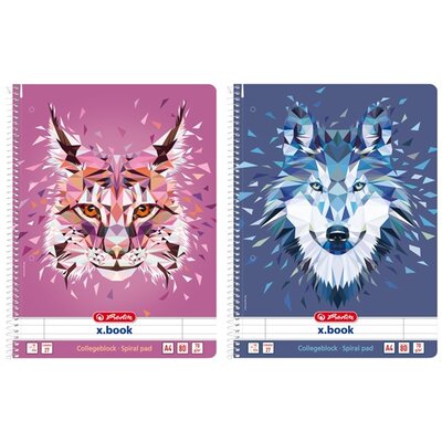 Herlitz Wild Animals A4 80lapos vonalas spirálfüzet