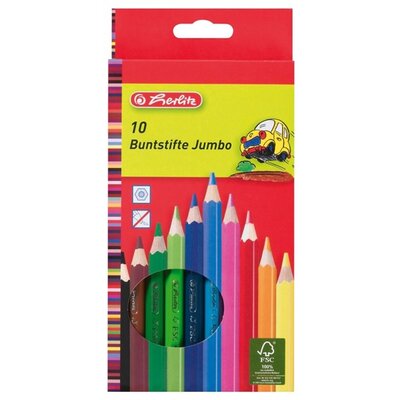 Herlitz vastag lakkozott 10db-os vegyes színű színes ceruza
