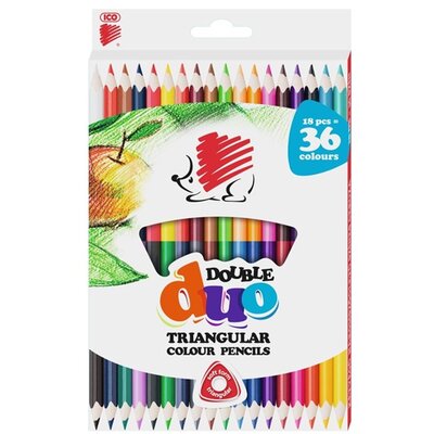 ICO Süni háromszög alakú kétvégű 18/36 színű színes ceruza