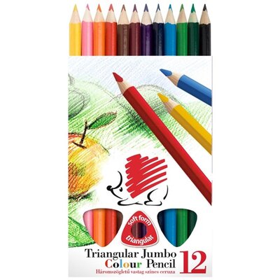 ICO Süni Jumbo háromszög alakú festett 12db-os vegyes színű színes ceruza