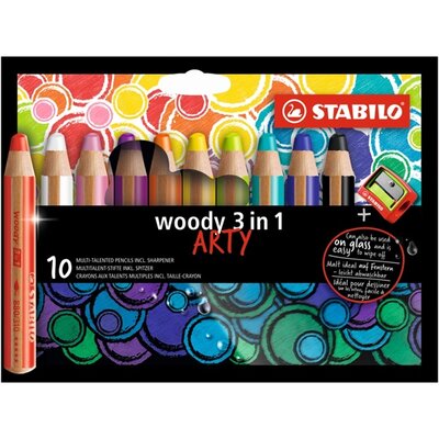 Stabilo ARTY Woody 3in1 10db-os vegyes színű krétaceruza