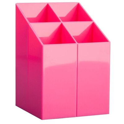 ICO Design szögletes rózsaszín írószertartó