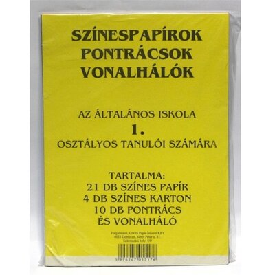 1. osztályos pontrácsos színes papírkészlet