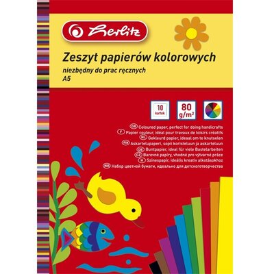 Herlitz A5 10 lap fényes kivágópapír