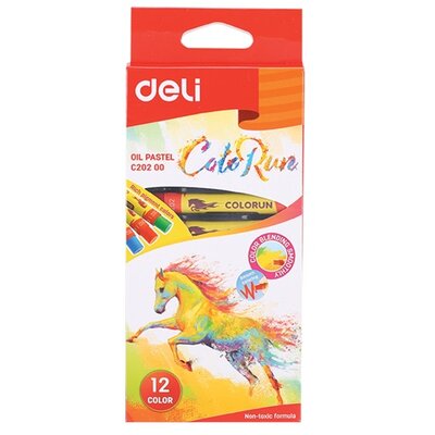 Deli Color Run 12db-os vegyes színű olajpasztell kréta készlet