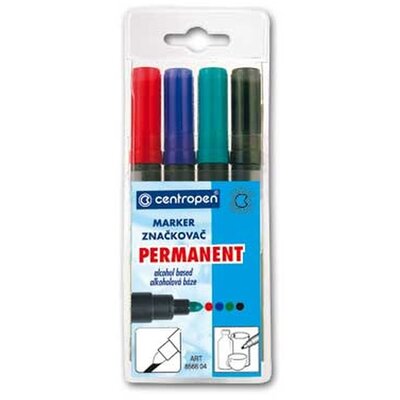 Centropen 8566 4db-os vegyes színű permanent marker készlet