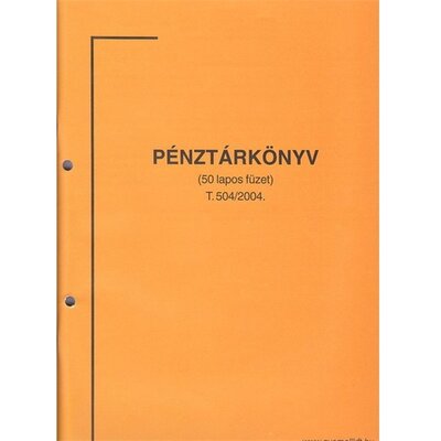 A.SZNY.504 A4 álló 50lapos "Pénztárkönyv" nyomtatvány