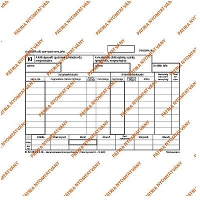 B.12-114/V A5 25x4lapos fekvő "Készletkivételezési bizonylat" nyomtatvány