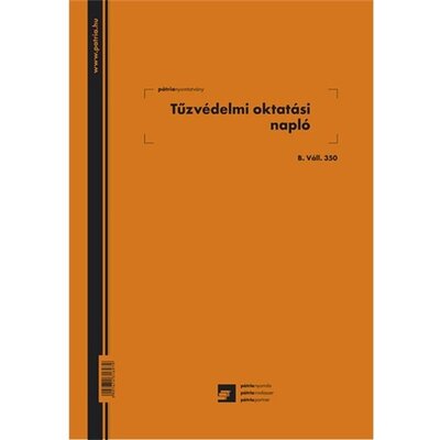 B.VALL.350 A4 álló "Tűzvédelmi oktatási napló" nyomtatvány