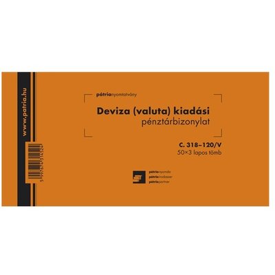 C.318-120/V 50x3lapos "Deviza (valuta) kiadási pénztárbizonylat" nyomtatvány