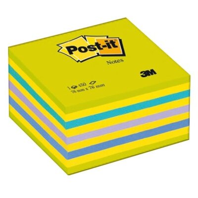 3M Post-it lemon 76x76mm 450 lapos öntapadó kockatömb