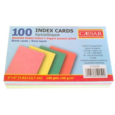 Caesar sima 100db/csomag pasztell indexkártya