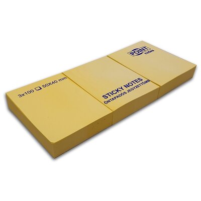 Point 40x50 3db/csomag sárga öntapadós jegyzettömb