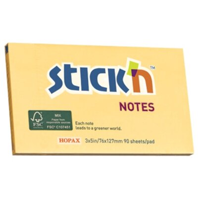 StickN 76x127mm 90lap környezetbarát pasztell narancs jegyzettömb