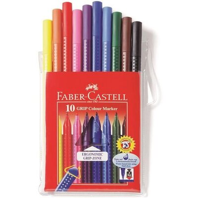 Faber-Castell Grip 10db-os vegyes színű filctoll készlet