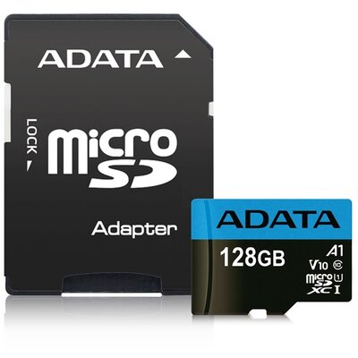 ADATA 128GB SD micro Premier (SDXC Class 10 UHS-I) (AUSDX128GUICL10A1-RA1) memória kártya adapterrel